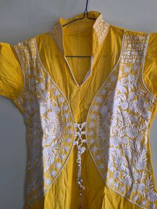 Yellow Embroidered Kurta