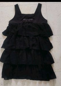 Black velvet dress &amp; frill layered top