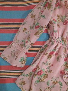 Chic Floral Print Peplum Top