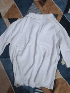 Cream Collared Long Sleeve Top