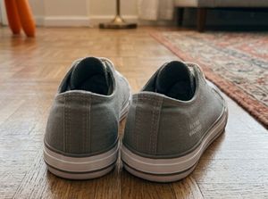 Grey Canvas Low-Top Sneakers