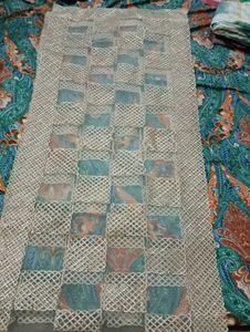 Elegant Gold Net Overlay dupatta
