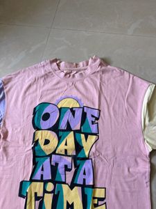 Graphic Print Colorblock T-Shirt