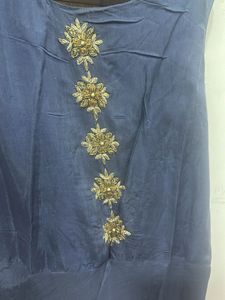 Embellished Kurta Set with Long Shrug