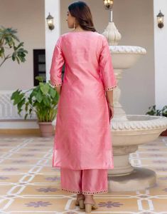 Elegant Pink Kurti with Teal Dupatta