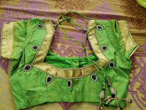 New, Unused Parrot Colour Kanchipuram Silk Saree