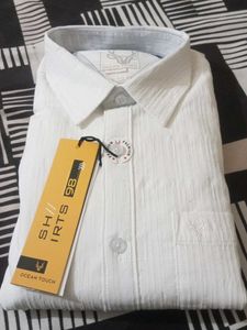 M Size Cotton Dobby Lycra Party Wear Shirt