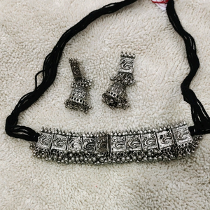 oxidised necklace set