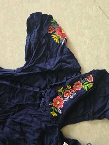 Embroidered Navy Blue frock