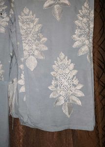 Embroidered Blue Kurta Set