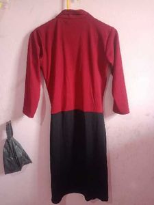 Maroon &amp; Black Bodycon Dress