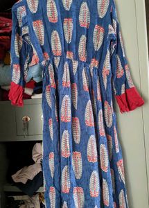 💐Blue Printed Wrap Kurta💐