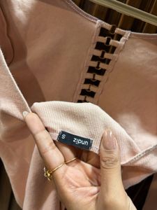 Chic Ribbed Long Sleeve Top with Eyelet Detail by
