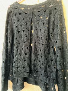 Chic Black Cutout Knit Sweater