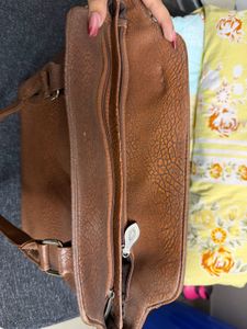 Stylish Brown Cut-Out Handbag