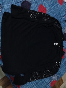 Sparkly Black Long Sleeve Top