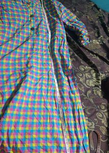 Beautiful Khattam Checks Kurta In Rainbow Colours
