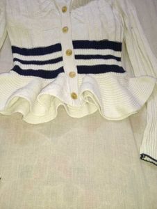 Striped Peplum Cardigan