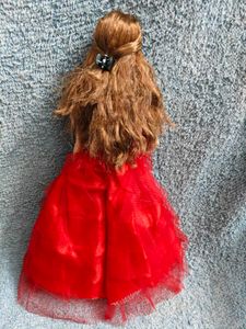 Elegant Red Gown Barbie Doll