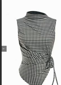 Gingham Check Sleeveless Top