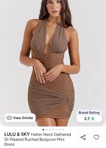 Ruched Halter Neck Bodycon Mini Dress