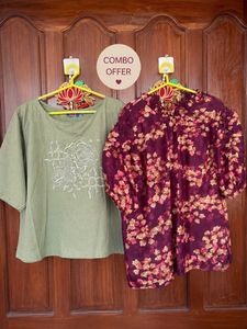 Stylish Combo: Floral Top & Printed Tee