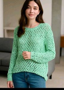 Lightweight Mint Green Knit Sweater