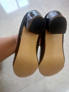 Classic Black Patent Block Heels