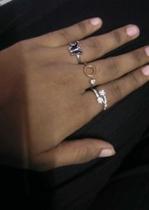 Bead Necklace and 3 rings combo