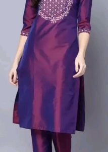 embroided kurti and pant set