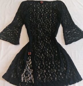 Y2K Black lace kurti cum dress