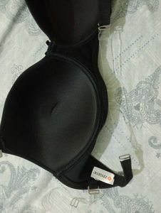Black Padded Bra with Transparent Straps