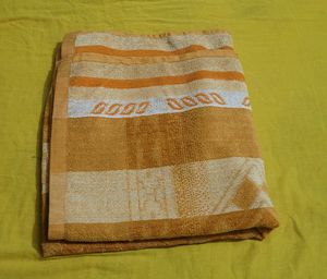 Orange &amp; Beige Striped Bath Towel