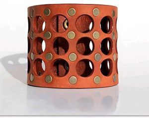 Leather Studded Cuff Bracelet Unisex