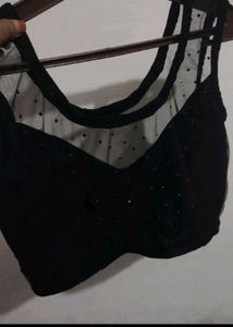 Royal look black party wear blouse