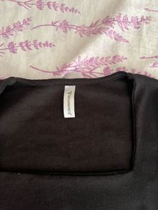 Black Square Neck Long Sleeve