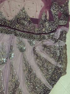 Beautiful Embellished Lavender Saree