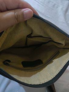 unisex Brown Leather Crossbody Bag