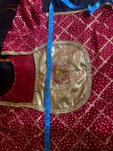 Elegant maroon Bandhani Kurta Set