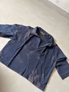women Bleached Polo T-Shirt