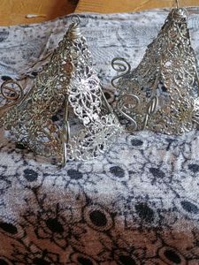 Vintage Silver Filigree  Christmas hangings