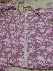 Purple Floral Print Relaxed Fit Tunic of1