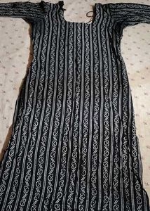 Black and white Batik pattern cotton kurta set