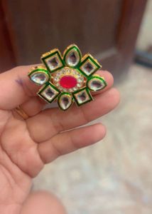 Stunning Kundan Ring with Red Stone
