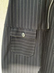 Pinstripe Zip-Up Mini Dress