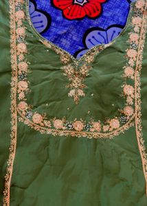 Embroidered Green Silk suit