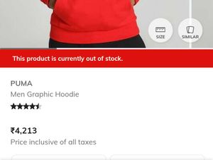 Puma Red Graphic Hoodie 1500 rs