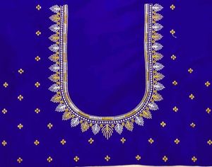 Embroidered Royal Blue Blouse Piece