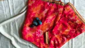 Vibrant Tie-Dye Saree with Blouse