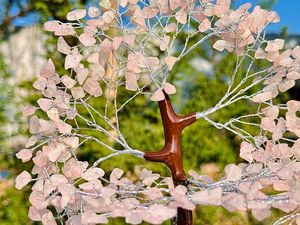 Natural Rose Quartz Gemstone Chips Tree